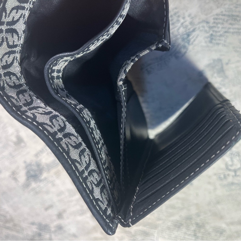 Fossil Wallet Trifold Canvas Monogram Brown Leath… - image 8